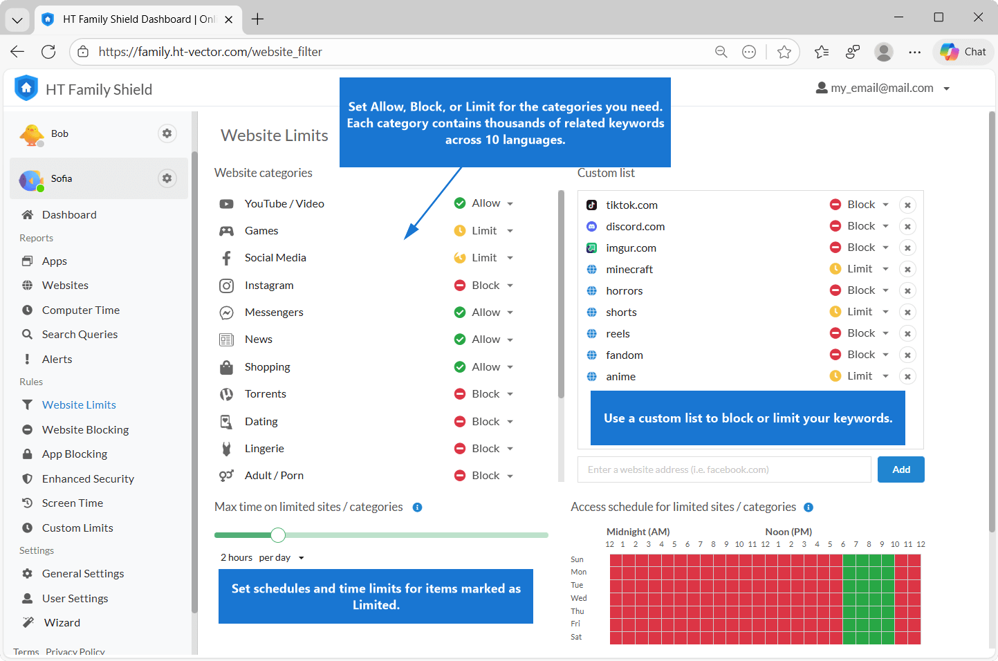 How to block keywords