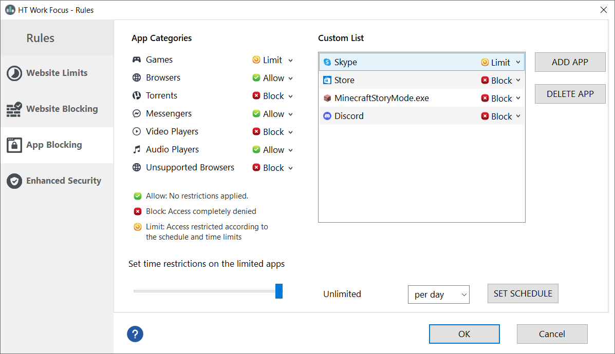 HT Work Focus Application Blocking