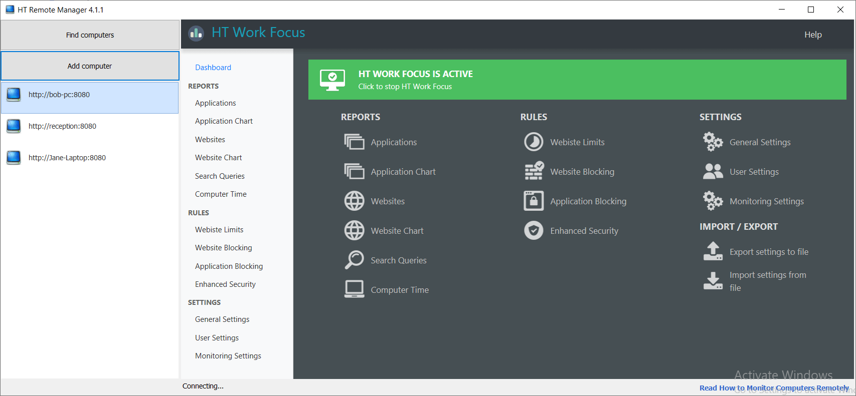 Remote Dashboard