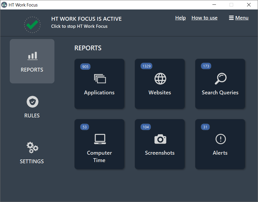 HT Work Focus Dashboard