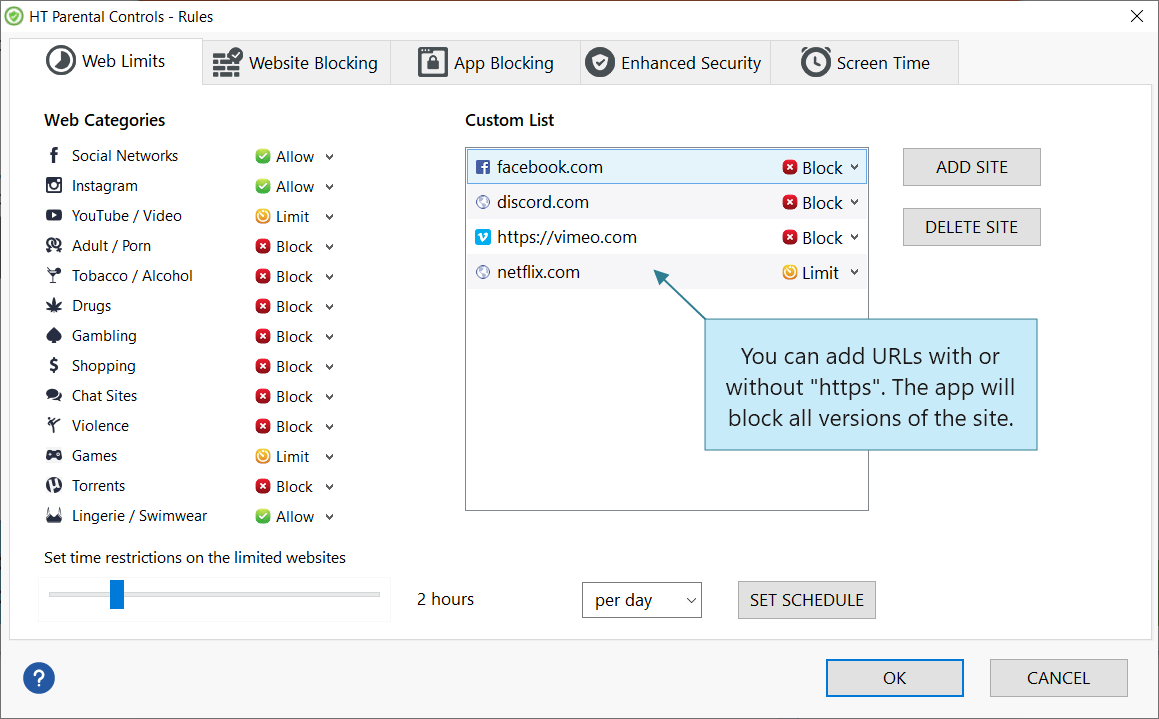 how to block a website on edge