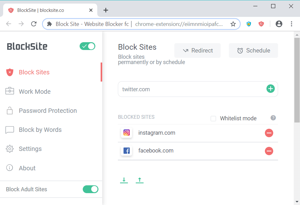 BlockSite Google Extension