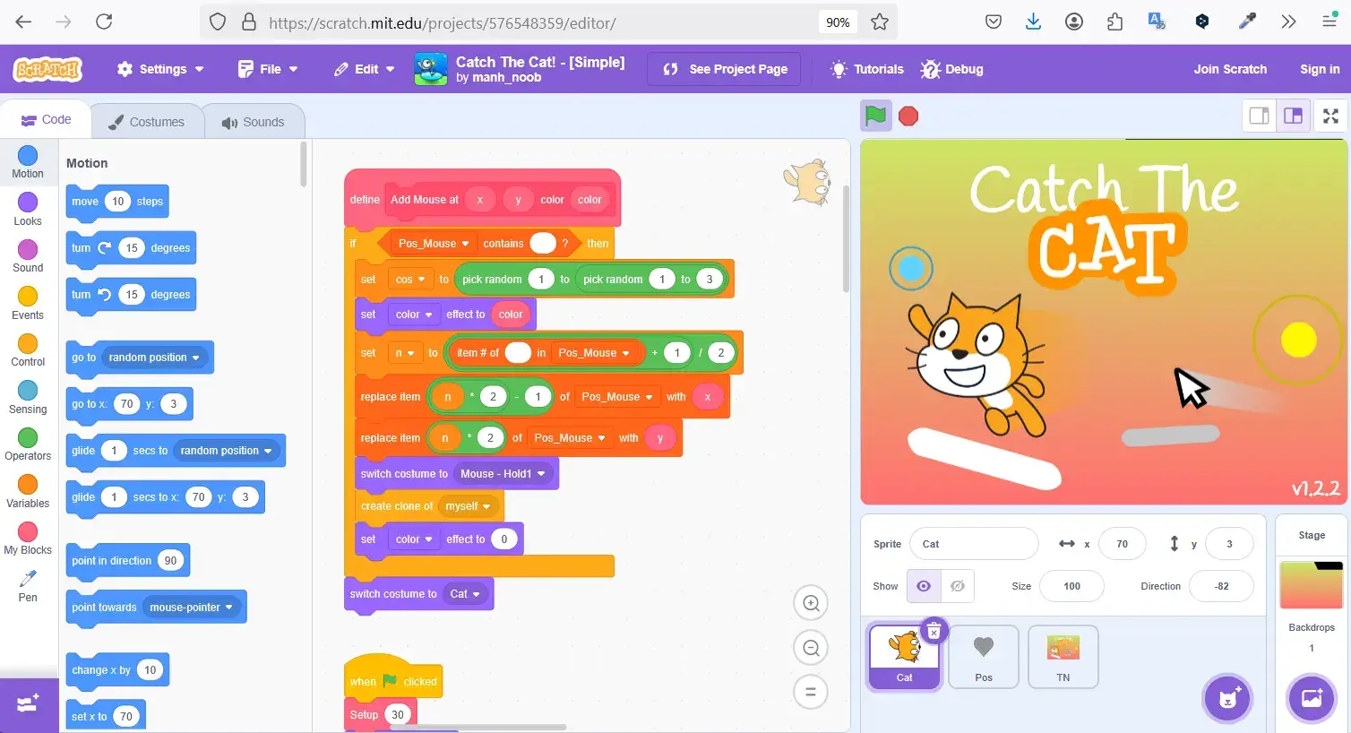 Scratch: Catch The Cat Game
