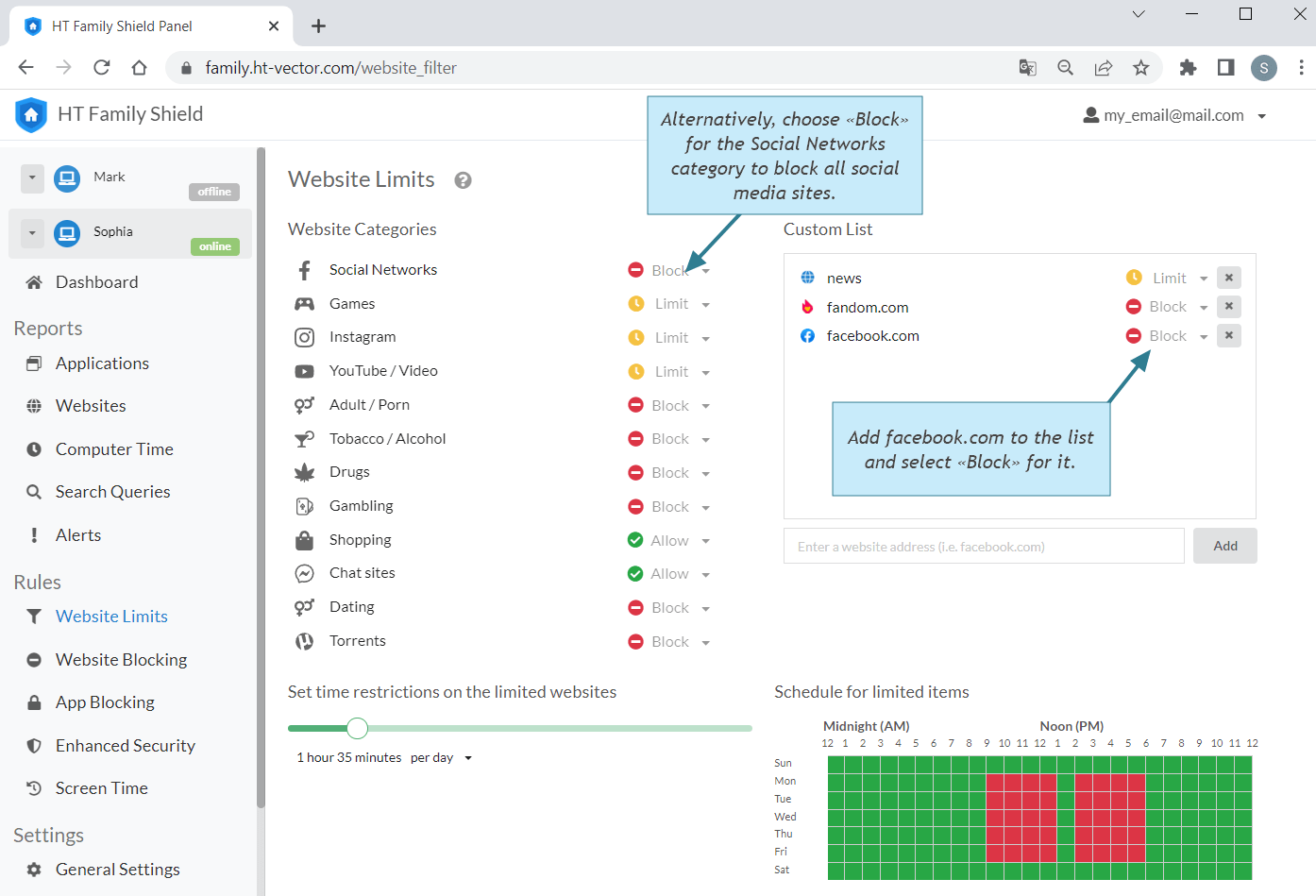 block facebook on computers at work