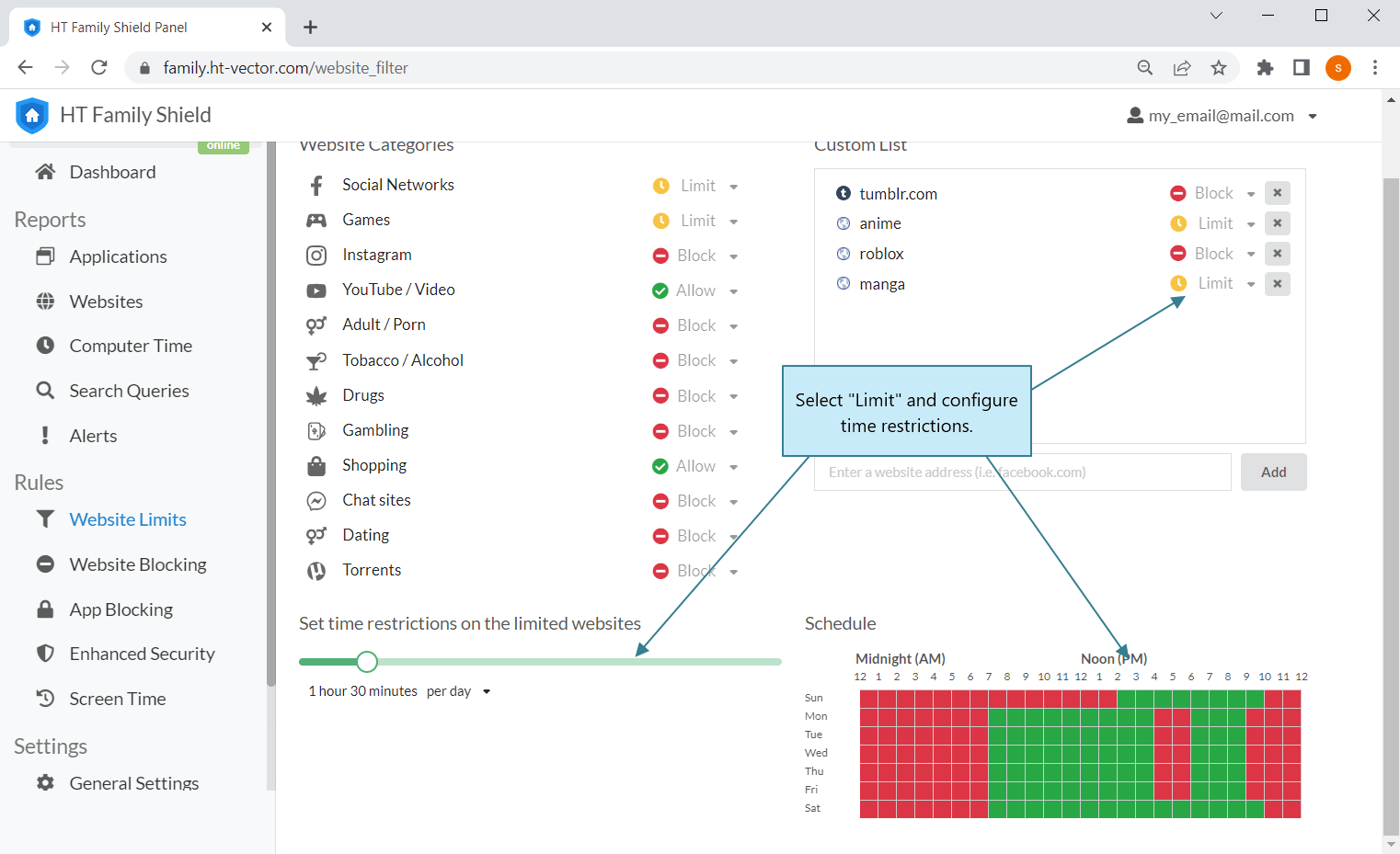 block all websites except a few